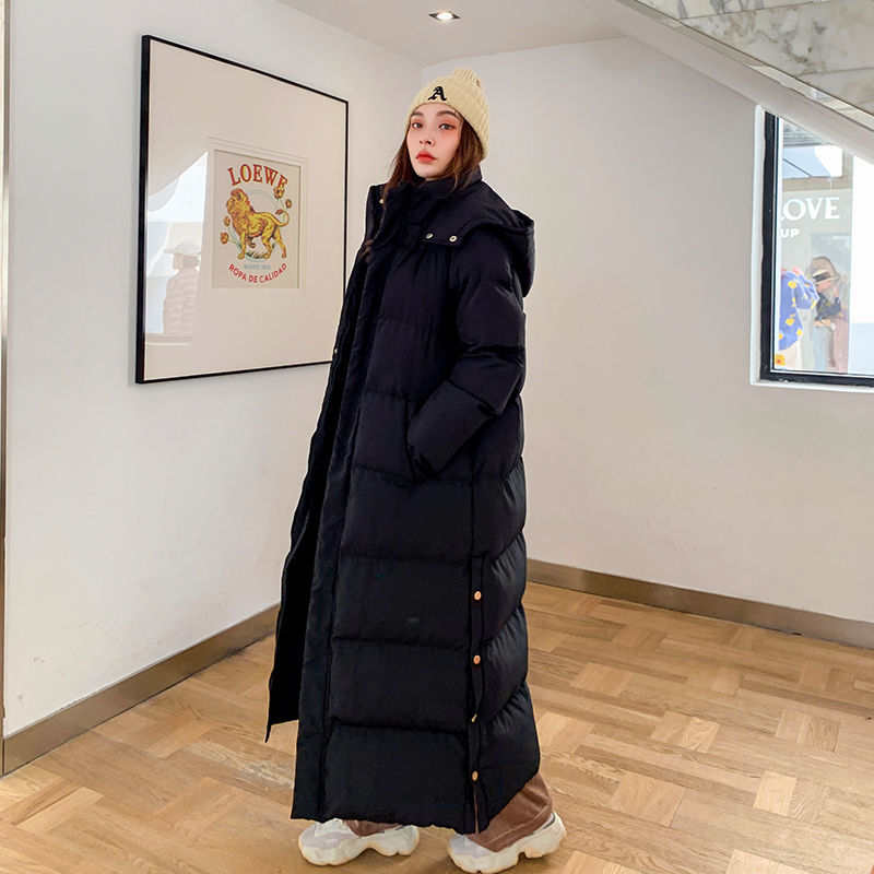 雪中飞网红棉服女2023冬季东大门宽松棉袄加厚超长款到脚踝过膝棉