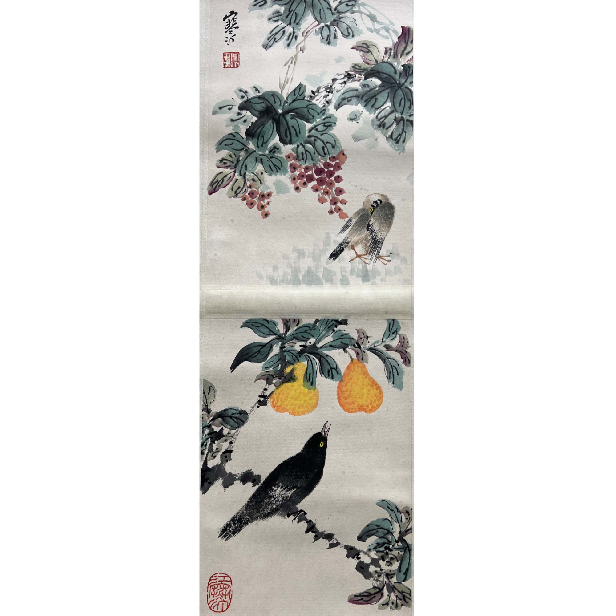 江寒汀花鸟画 108cm*17cm