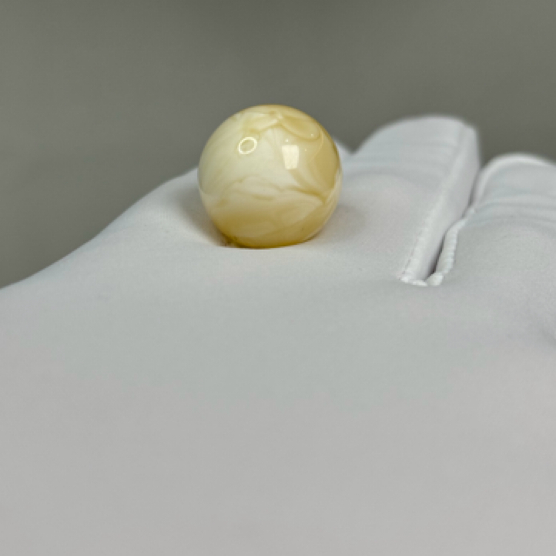 【 琥珀精灵 白·花·浓白花】16mm天然俄料蜜蜡圆珠单珠