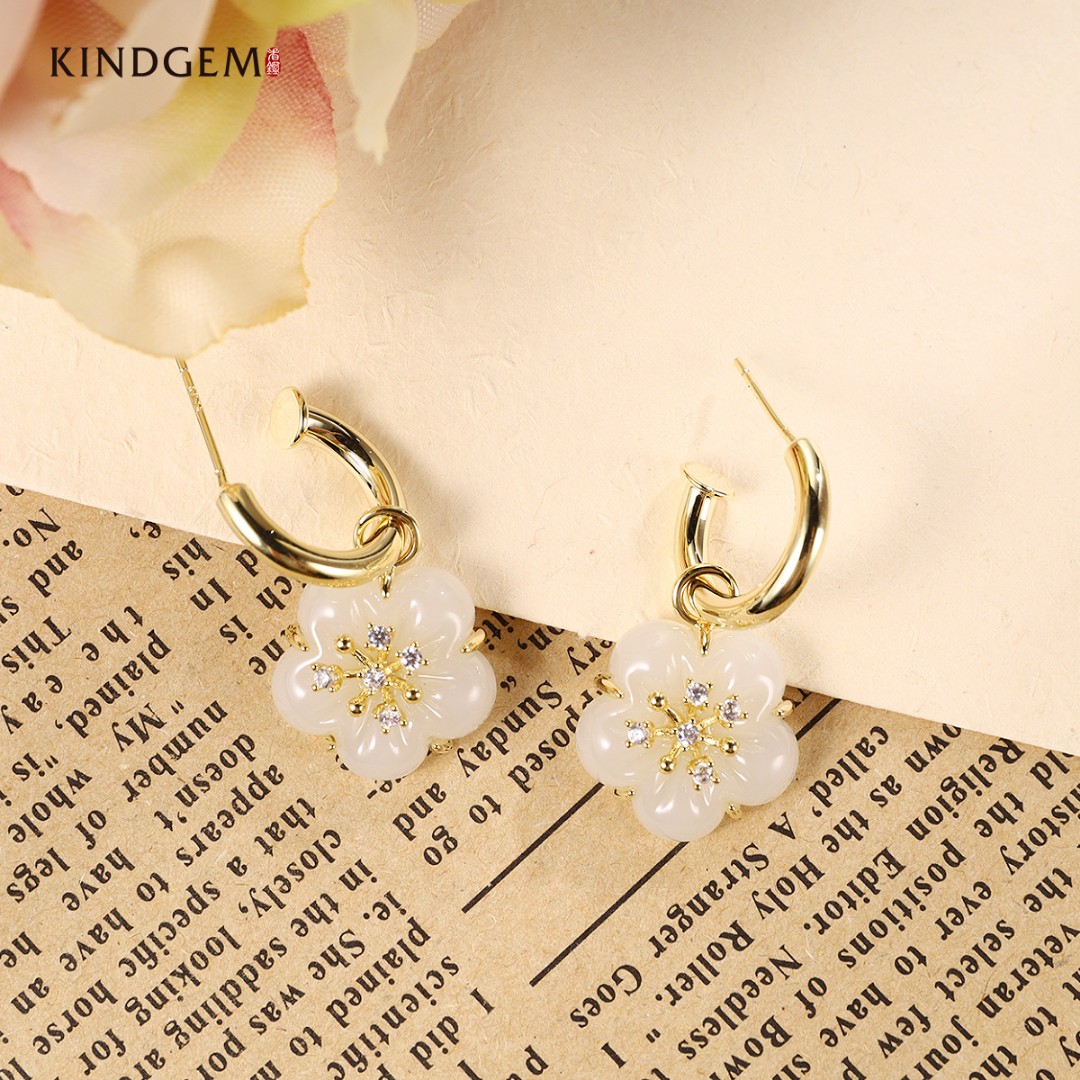 铜合金合成锆石耳饰 CZ10XIPC-27686百搭潮流轻奢小众简约耳环