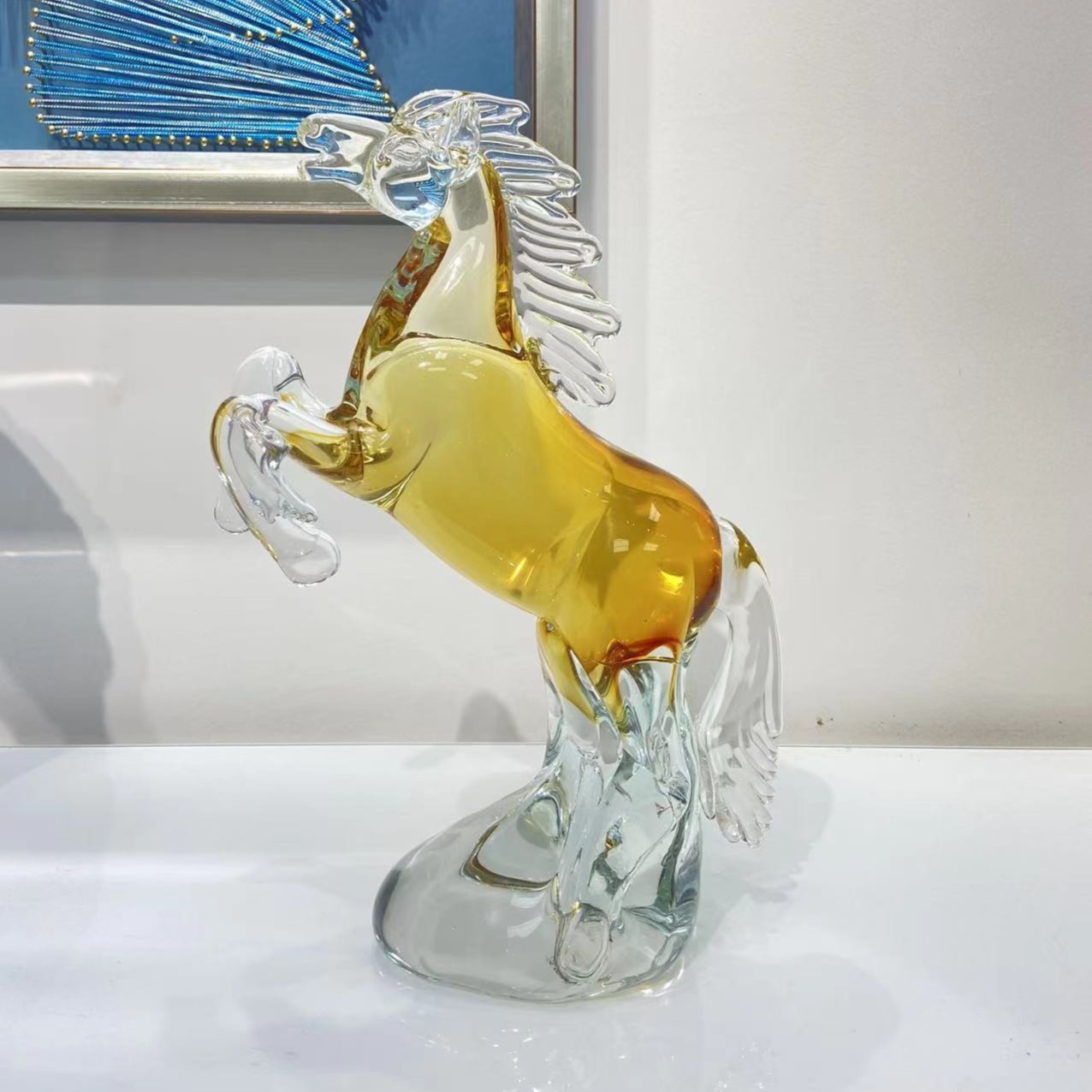 【宝格】一马当先琉璃家居家装摆件装饰品纯手工工艺品高档简约