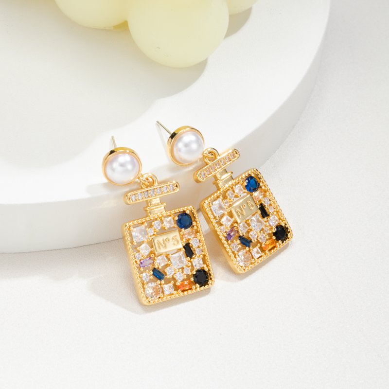  6239 香水瓶耳环女个性时尚气质轻奢耳饰