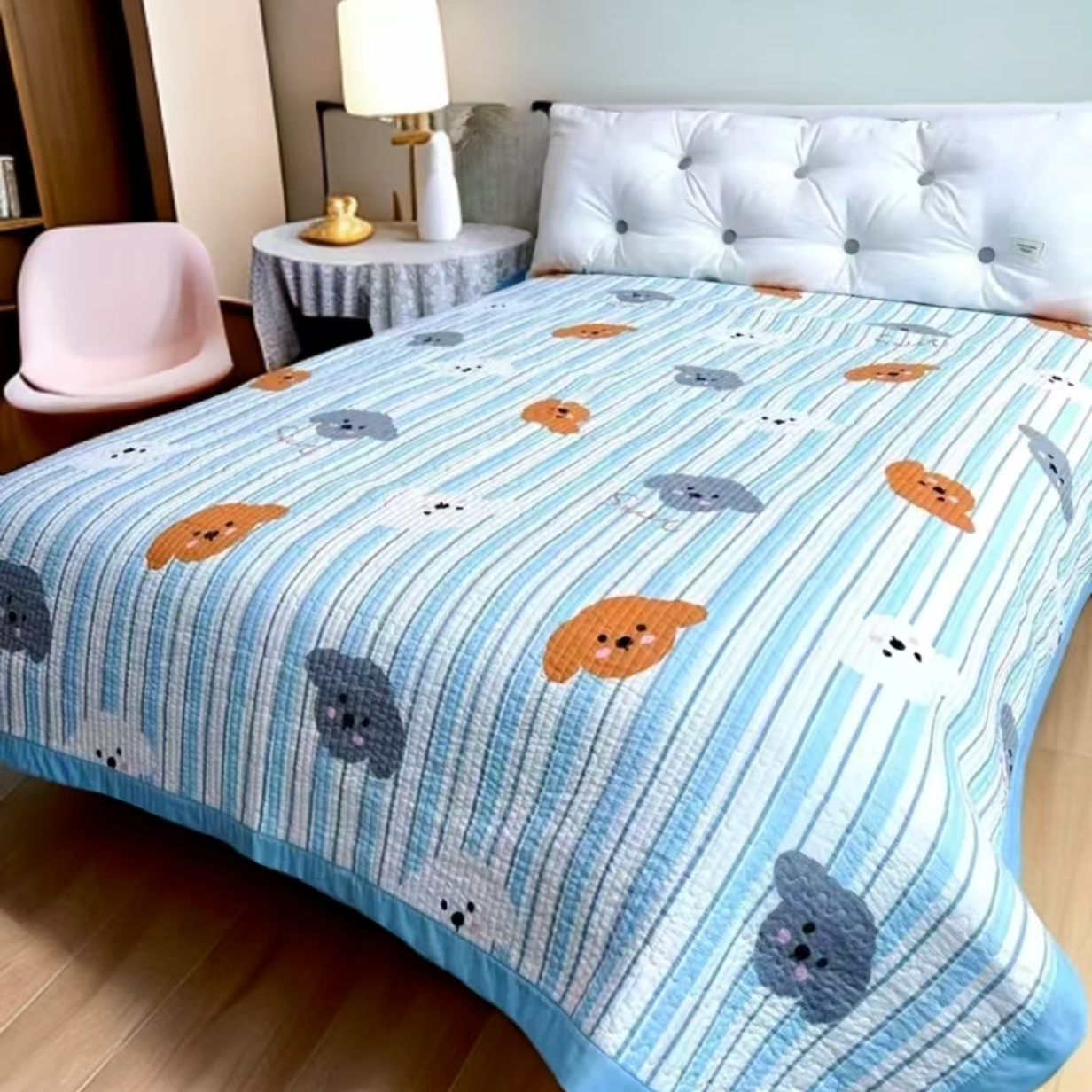 （四季床盖）A类级别水洗棉床盖多功能  柔软亲肤可机洗1.5米   3米