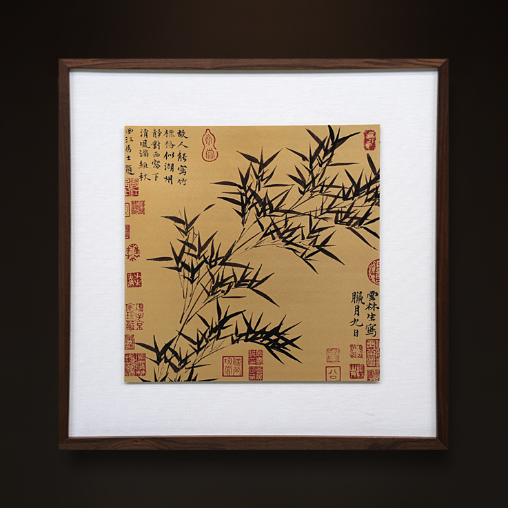 释同《墨竹图》高端铜雕画办公室客厅书房茶室装饰挂画家居背景装饰