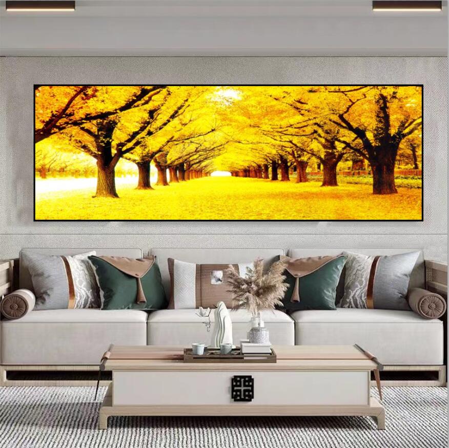   （黄金满地 ）客厅沙发背景墙办公室晶瓷镶钻装饰挂画