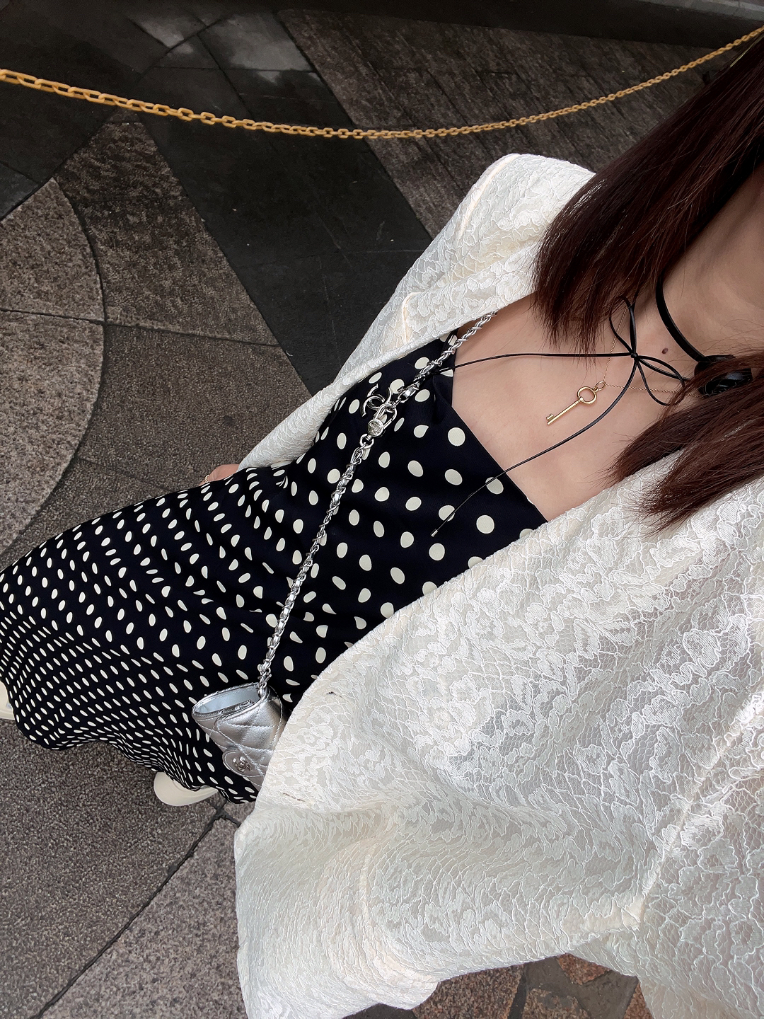 【复古节拍】法式波点连衣裙 春夏性感百搭气质黑白过膝吊带连衣裙