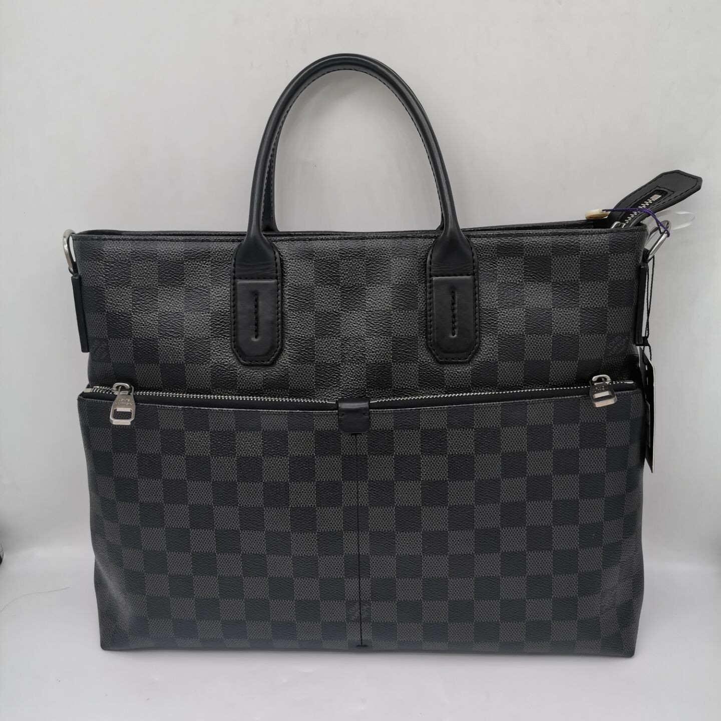 95新 LouisVuitton/路易威登 97新17236 LV黑色棋盘格 手提包休闲