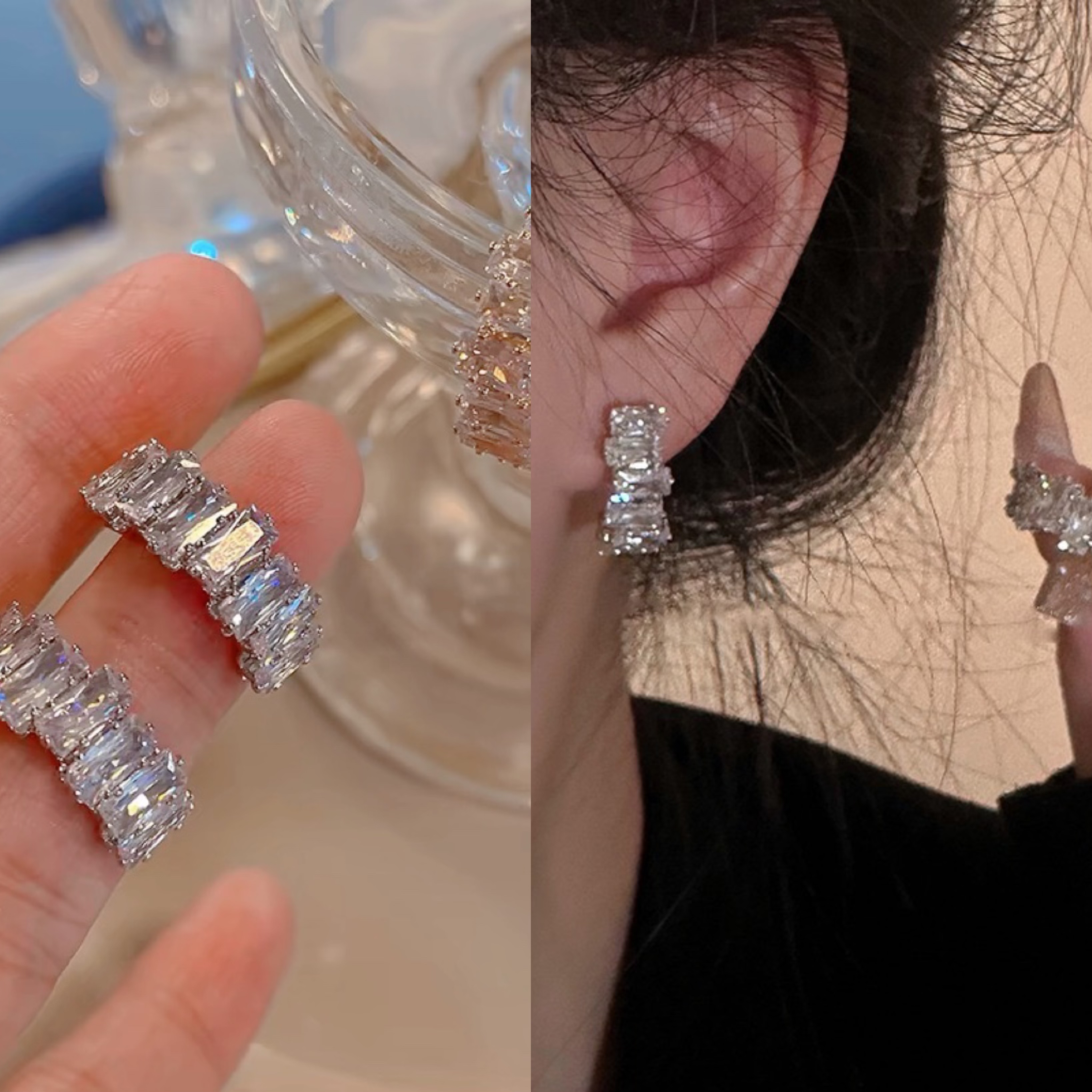 铜合金耳饰 无耳洞「逃离银河」气质轻奢高级感精致蚊香盘耳夹个性