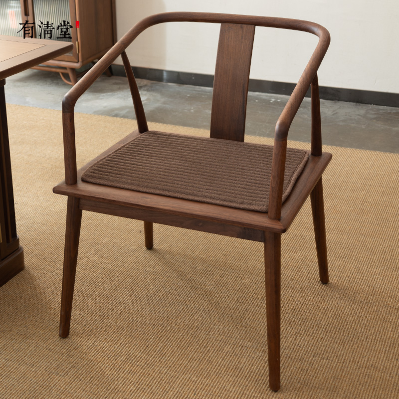 有清堂决明子棉麻新中式坐垫圈椅官帽椅禅椅四季通用防滑座垫单片