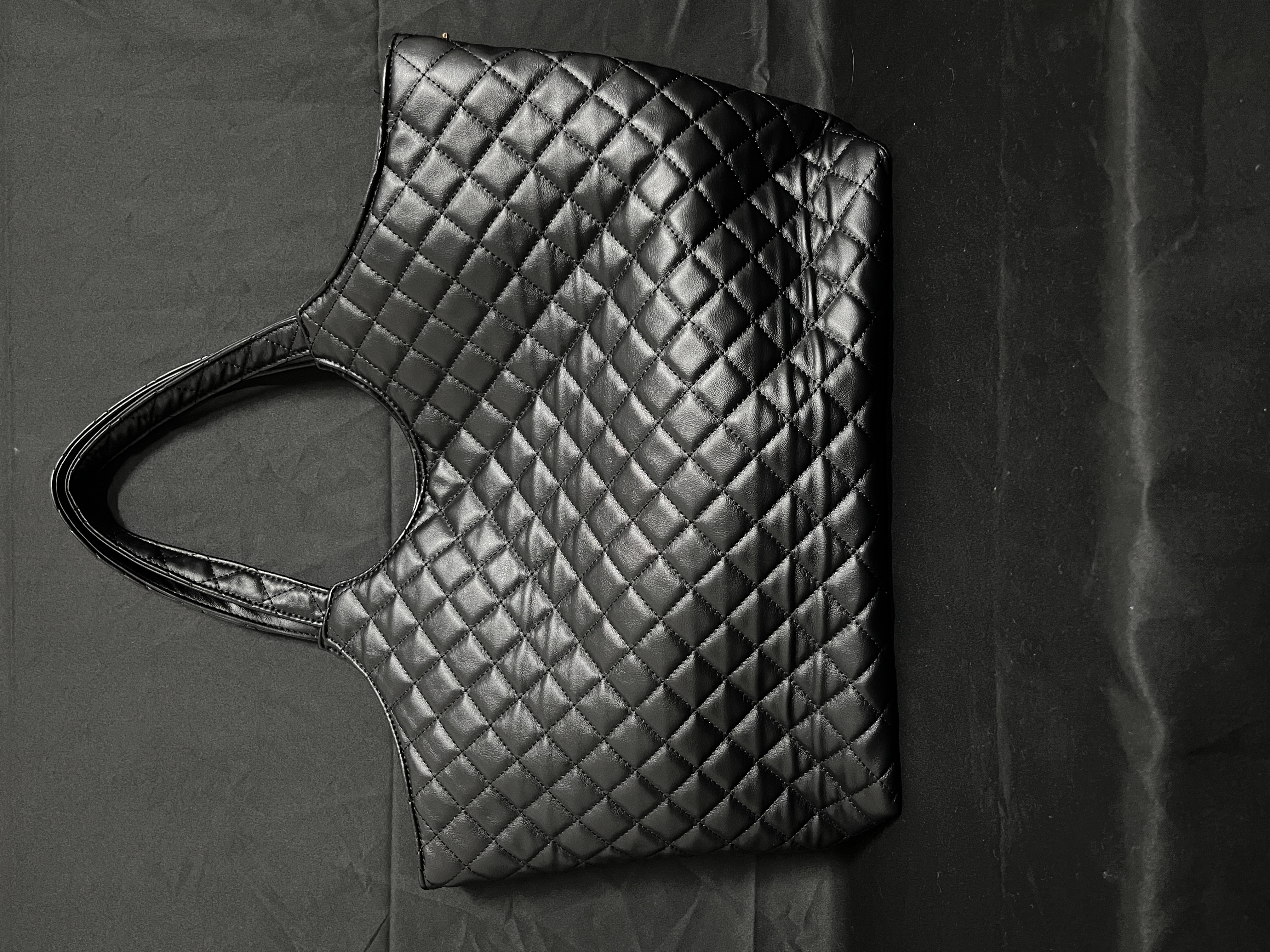 LQ-WITH-QUEEN真皮女包大购物袋黑色