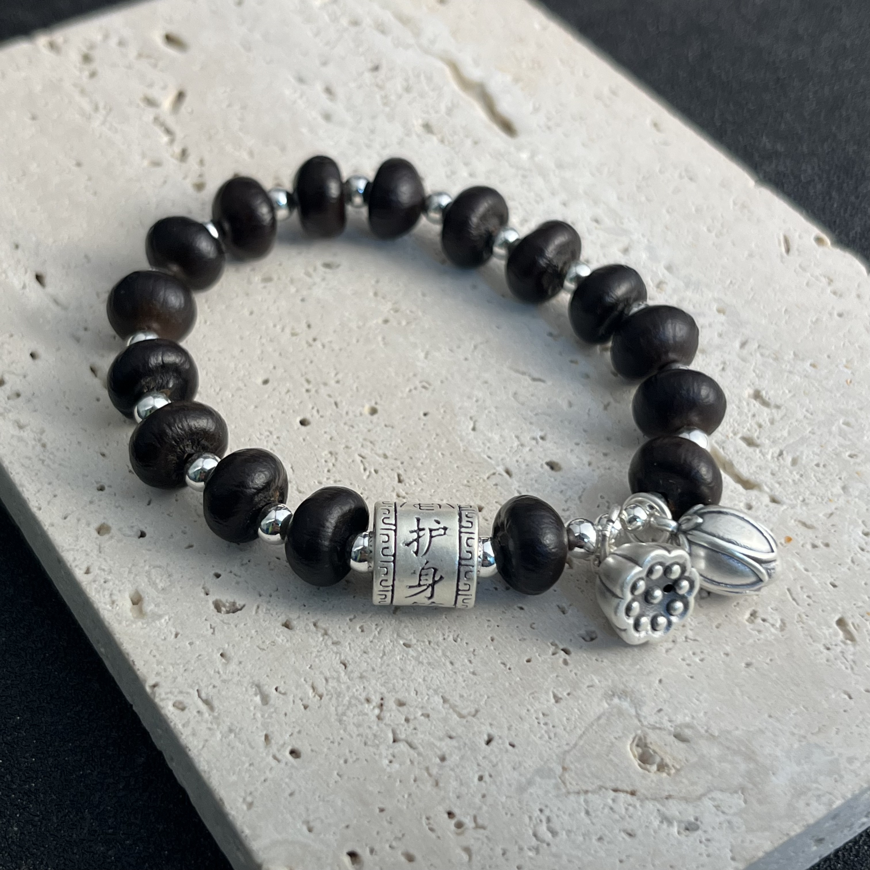 925银手链 紫金菩提两世欢手串Y3702佳偶天成 两世为欢 衣食无忧