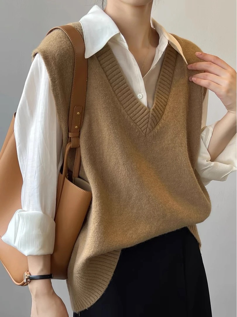 151-200美拉德女针织毛衣马甲背心毛衣