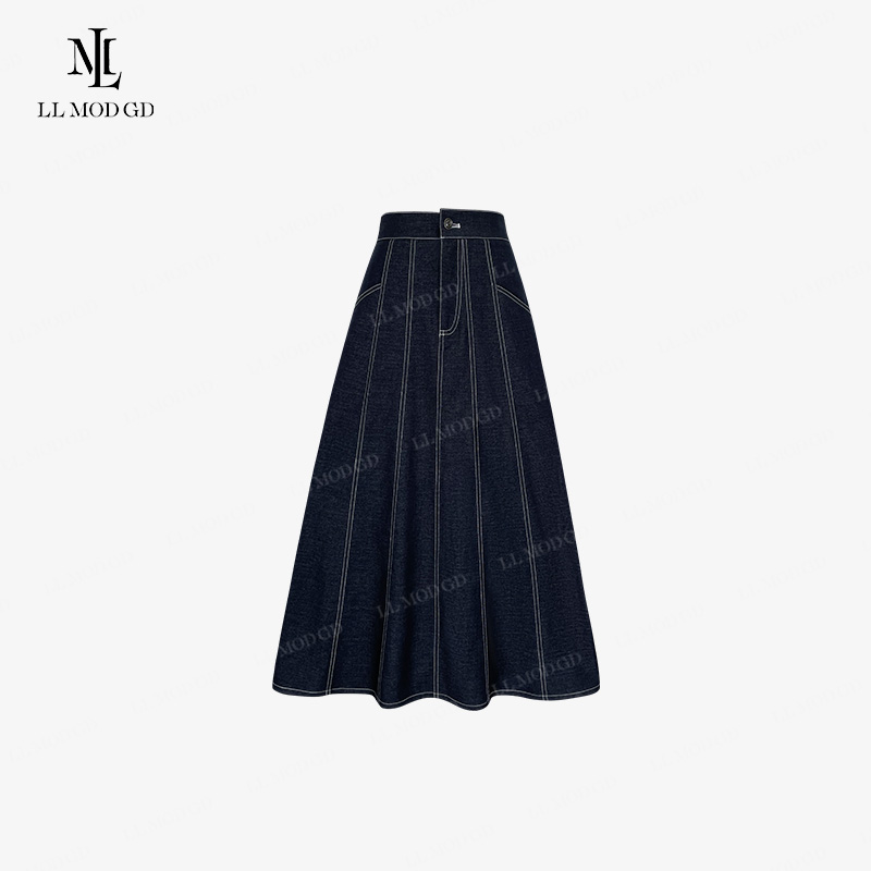 LL·MOD·GD【CC】韩版高腰裙2024夏季明线设计感显瘦半身裙YL-252525