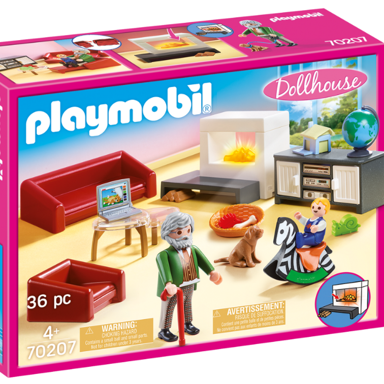 Playmobil/摩比世界70207舒适的客厅儿童情景玩具