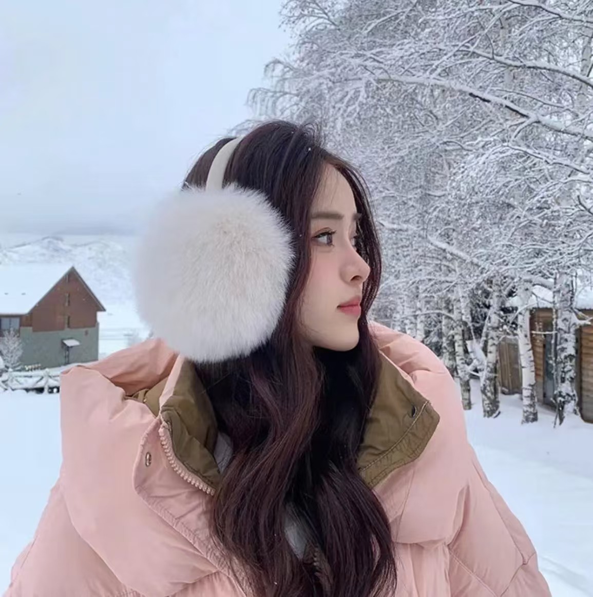 真狐狸毛耳罩女冬季保暖护耳毛绒耳捂子甜美防冻皮草耳套防寒软糯