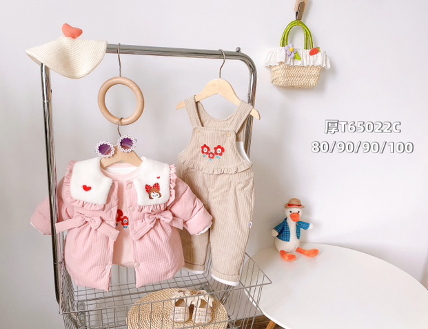 棉棉咪朵 卡丽熊宝宝夹棉三件套