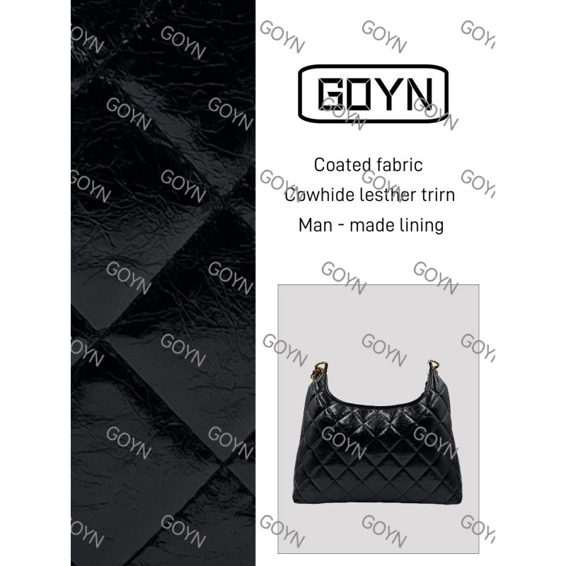 GOYN手工真皮女包想 牛角包大金链条 10732 黑色大号 33cm