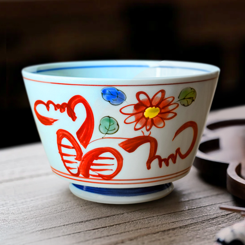 日本进口有田烧其泉面碗大碗有田麺鉢万曆纯手工手绘釉下彩家用