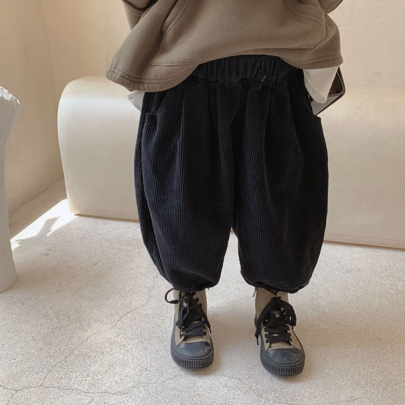 优选2022春秋新款韩版儿童裤子男女童加绒灯芯绒裤中性宝宝洋气外