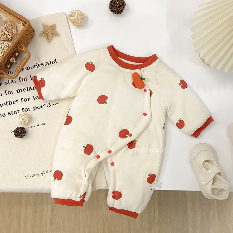 优选新生婴儿衣服冬装加厚保暖哈衣夹棉初生宝宝连体衣棉衣服春秋