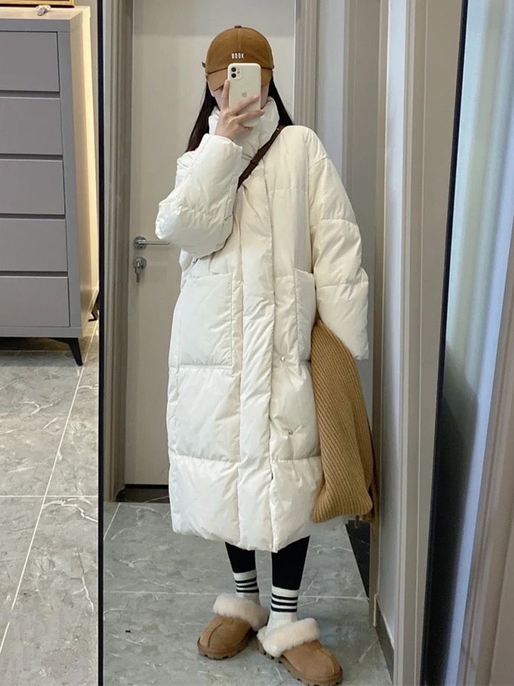 波司豋服女冬季2023年新款中长款过膝韩版宽松加厚外套潮