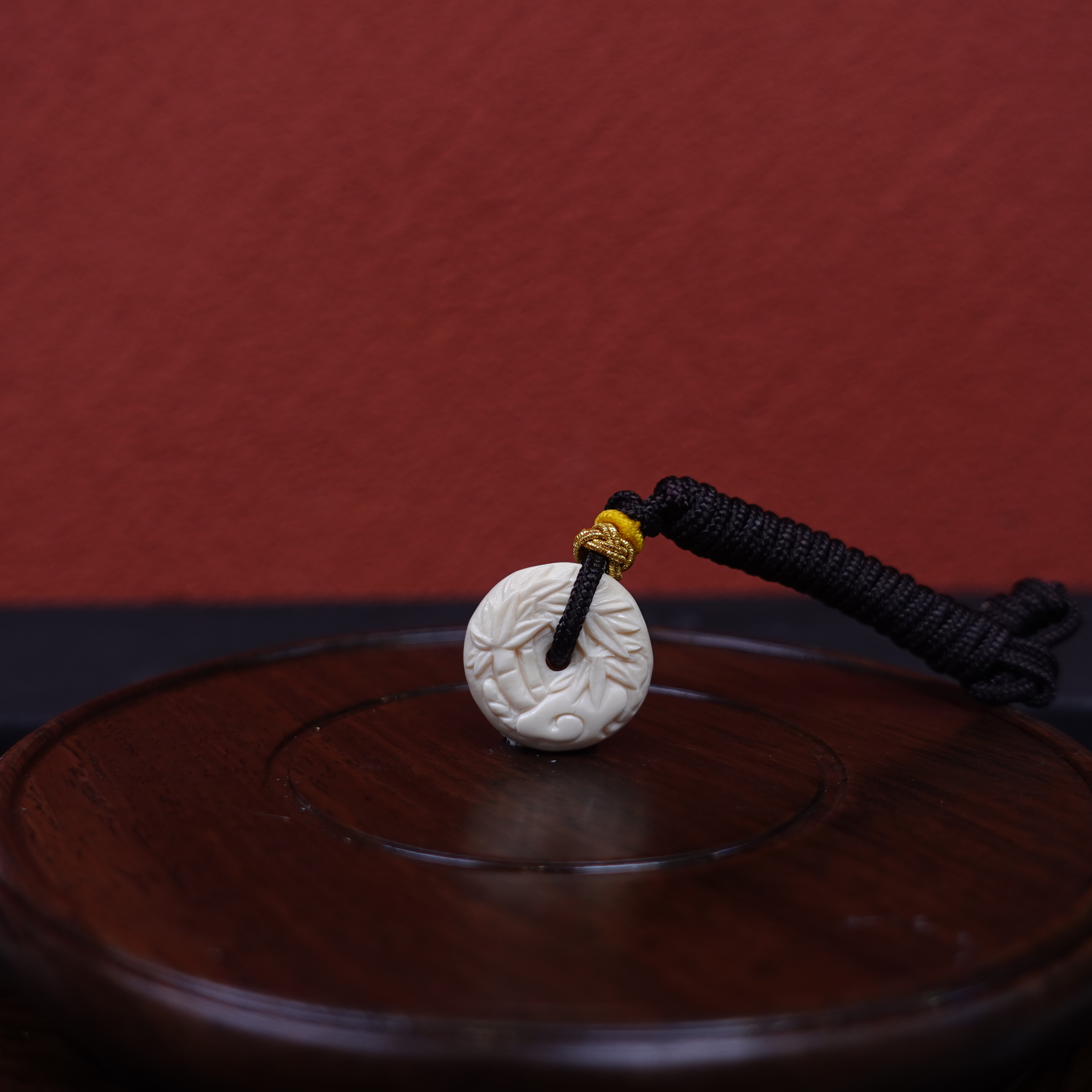 孙宁(省大) 猛犸牙竹报平安挂件 Y270