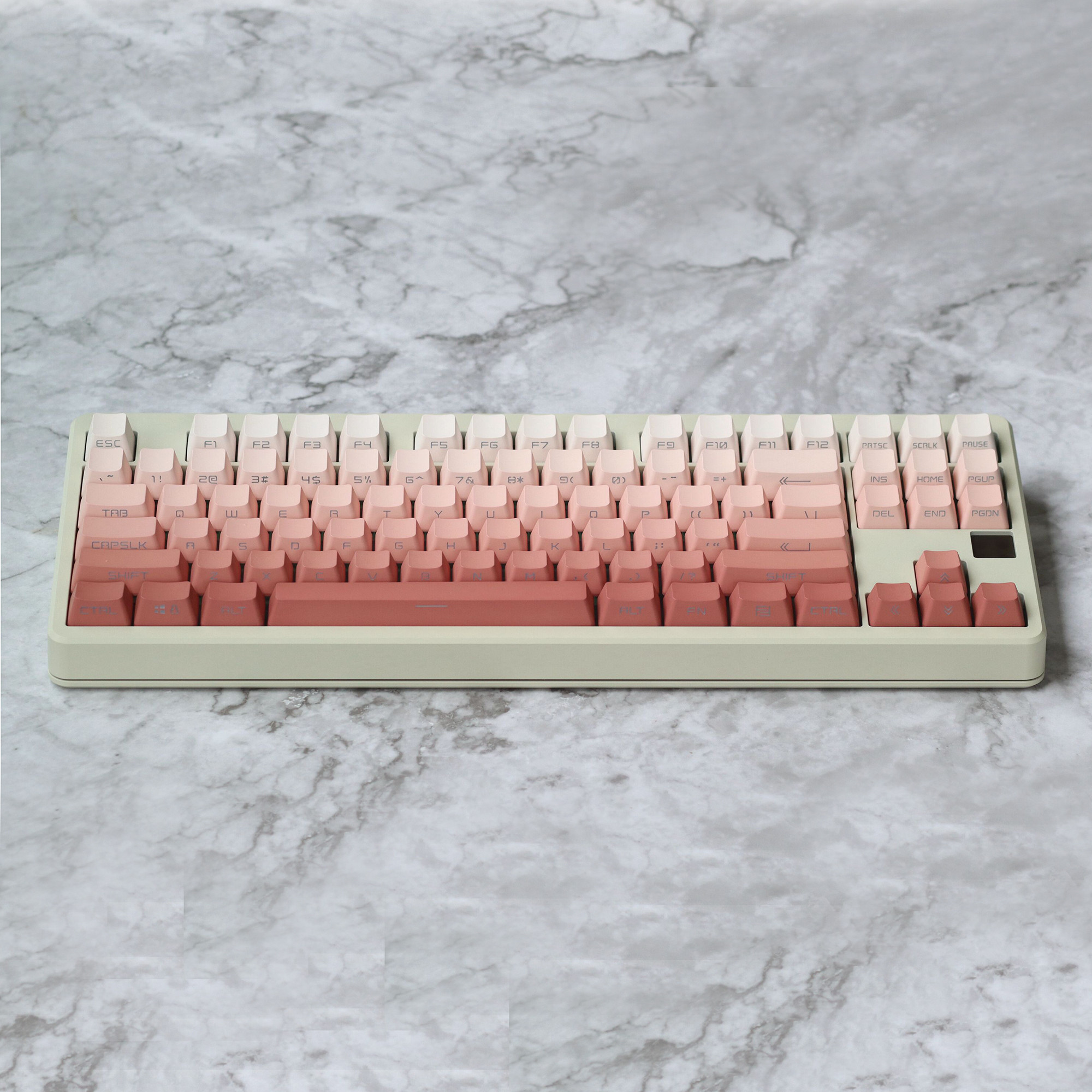 键帽馆 腮红PBT侧刻透光OEM键帽68 75 84 87 104MX80机械键盘