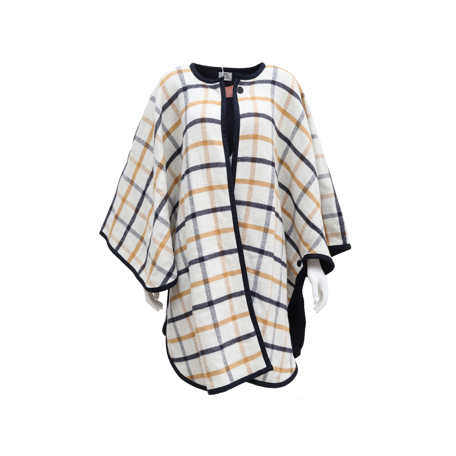 99新 Hermes/爱马仕 小花6娜P224412204格纹大衣 拼色