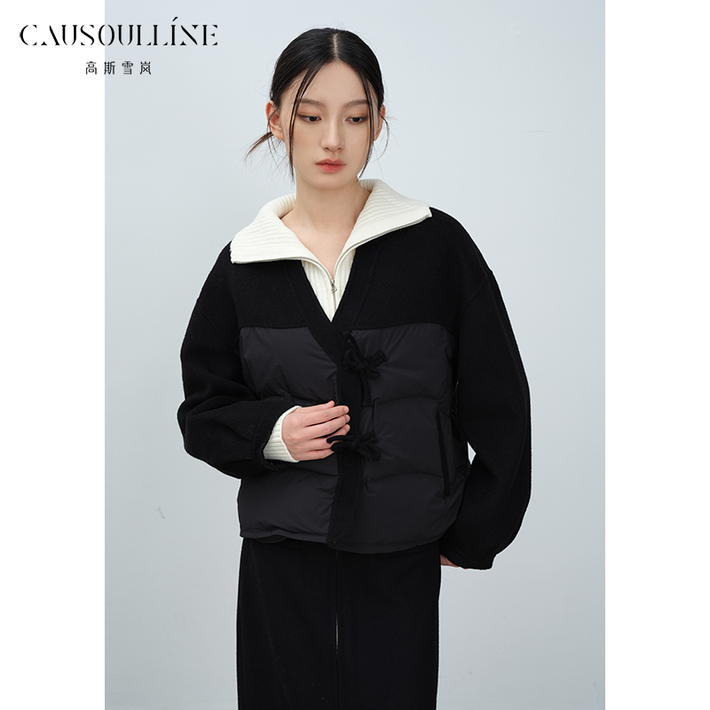 高斯雪岚【国庆特惠】蓬松短款修身羽绒服女纯色24418998