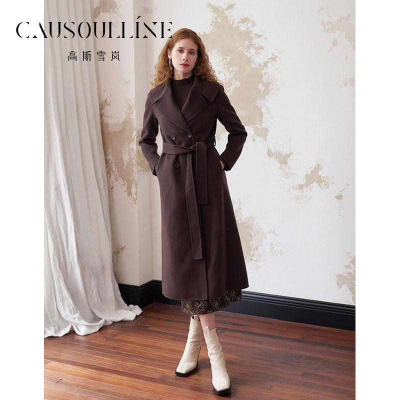  高斯雪岚【双十一】中长款大衣简约外套女24417497