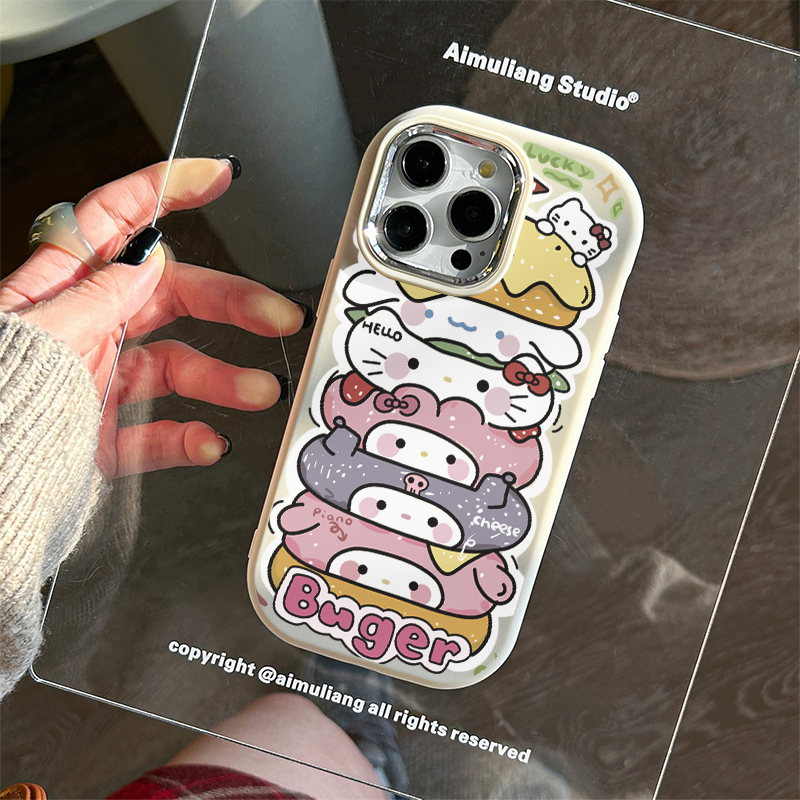 汉堡凯蒂苹果15手机壳iPhone14promax个性7/8plus创意13/12/11/xr