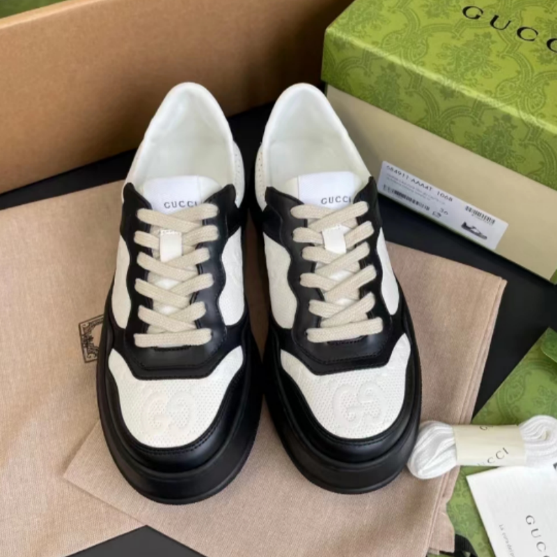 95新 GUCCI/古驰 休闲熊猫配色板鞋 39码1204
