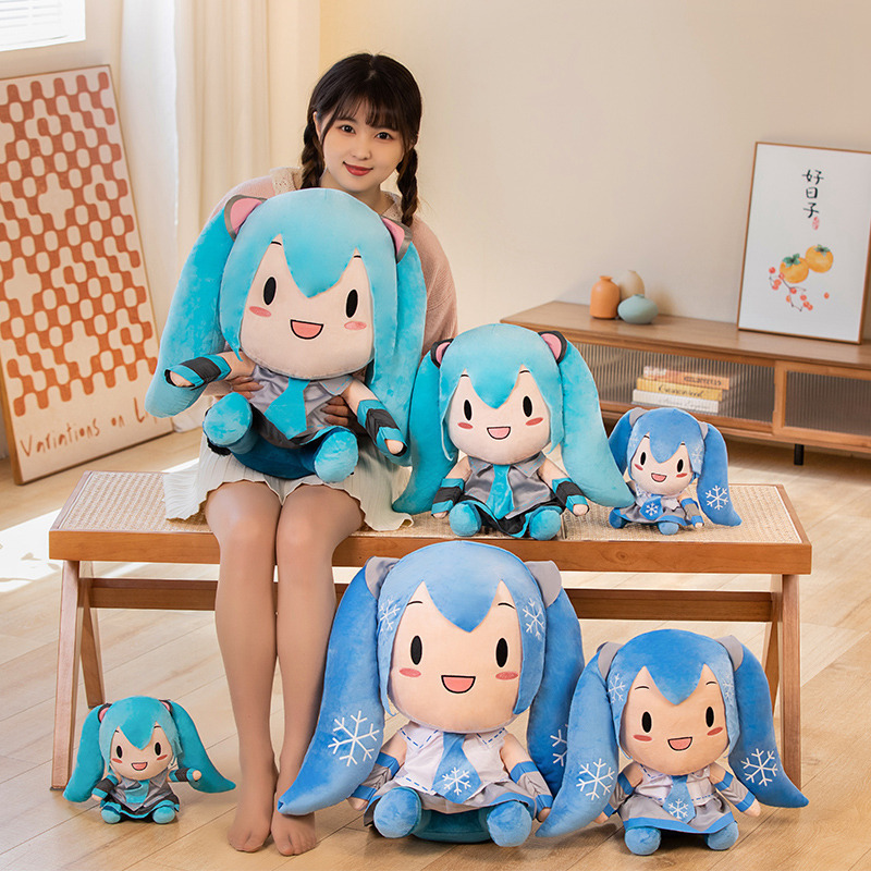 跨境新款哔哩哔哩初音未来娃娃动漫周边抱枕毛绒玩具fufu玩偶公仔