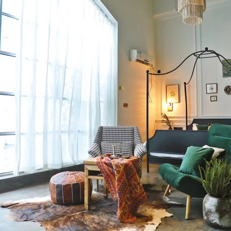 毯涂牛皮&D系列整张牛皮高级松弛感露营毯客厅卧室书房衣帽间地毯