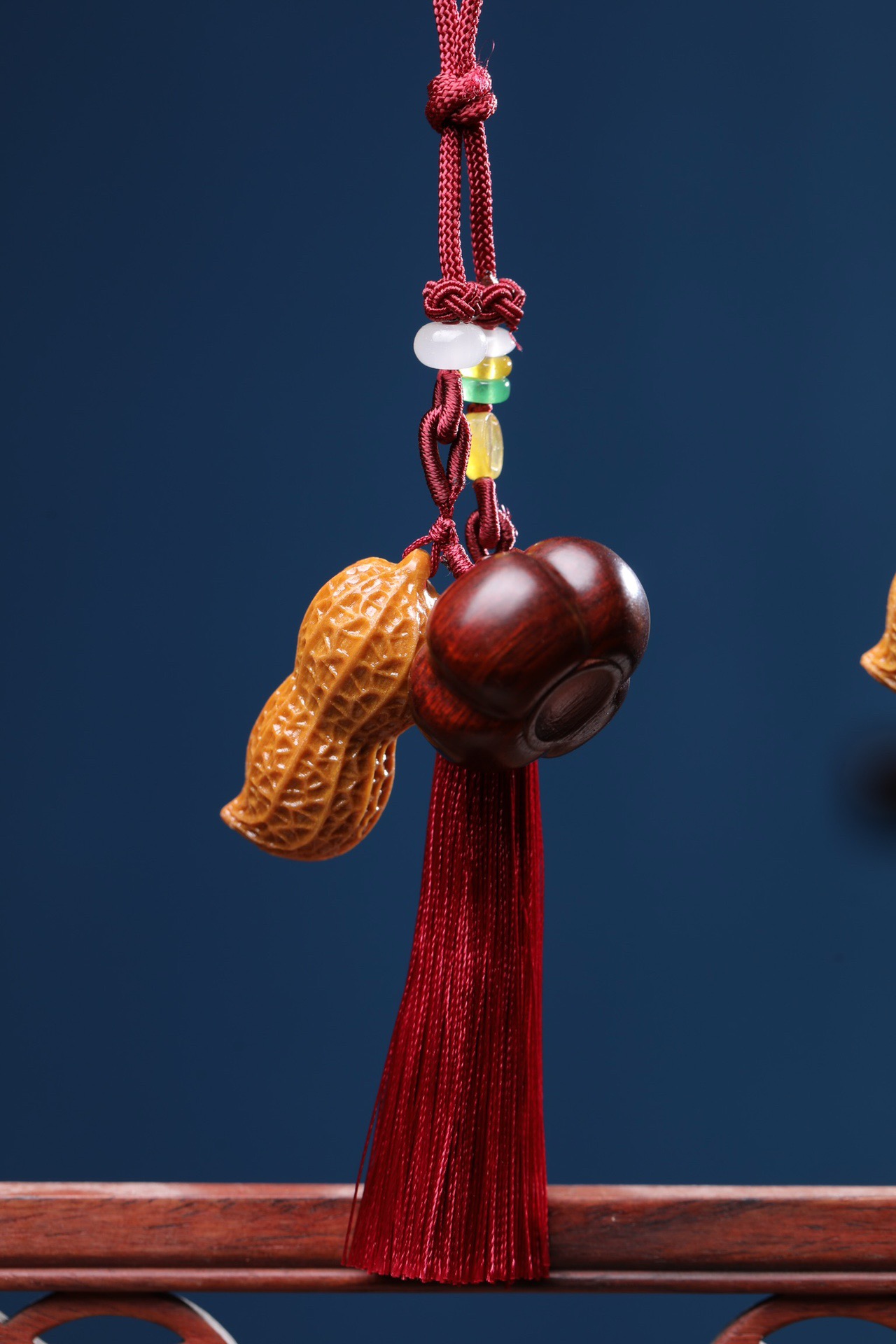 檀木柿子花生包挂车挂件