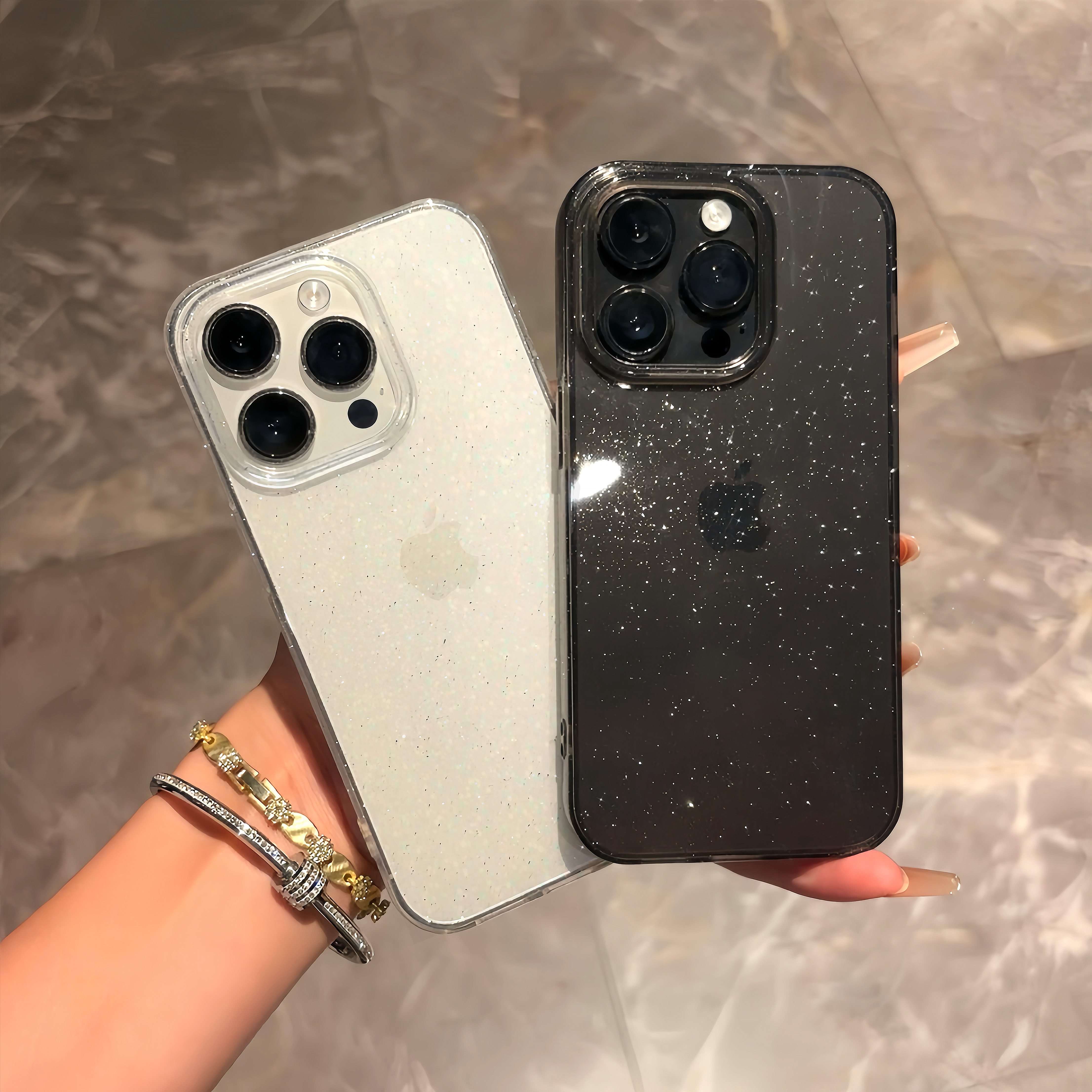 BANCAins透明闪粉适用苹果16promax手机壳iphone14/12/13高级15男