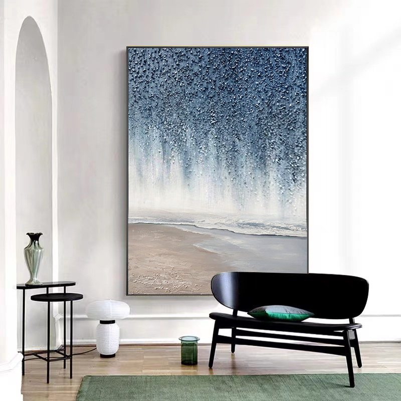 FLD.手绘油画《星辰大海》抽象客厅玄关挂画大幅玄关立体肌理壁画