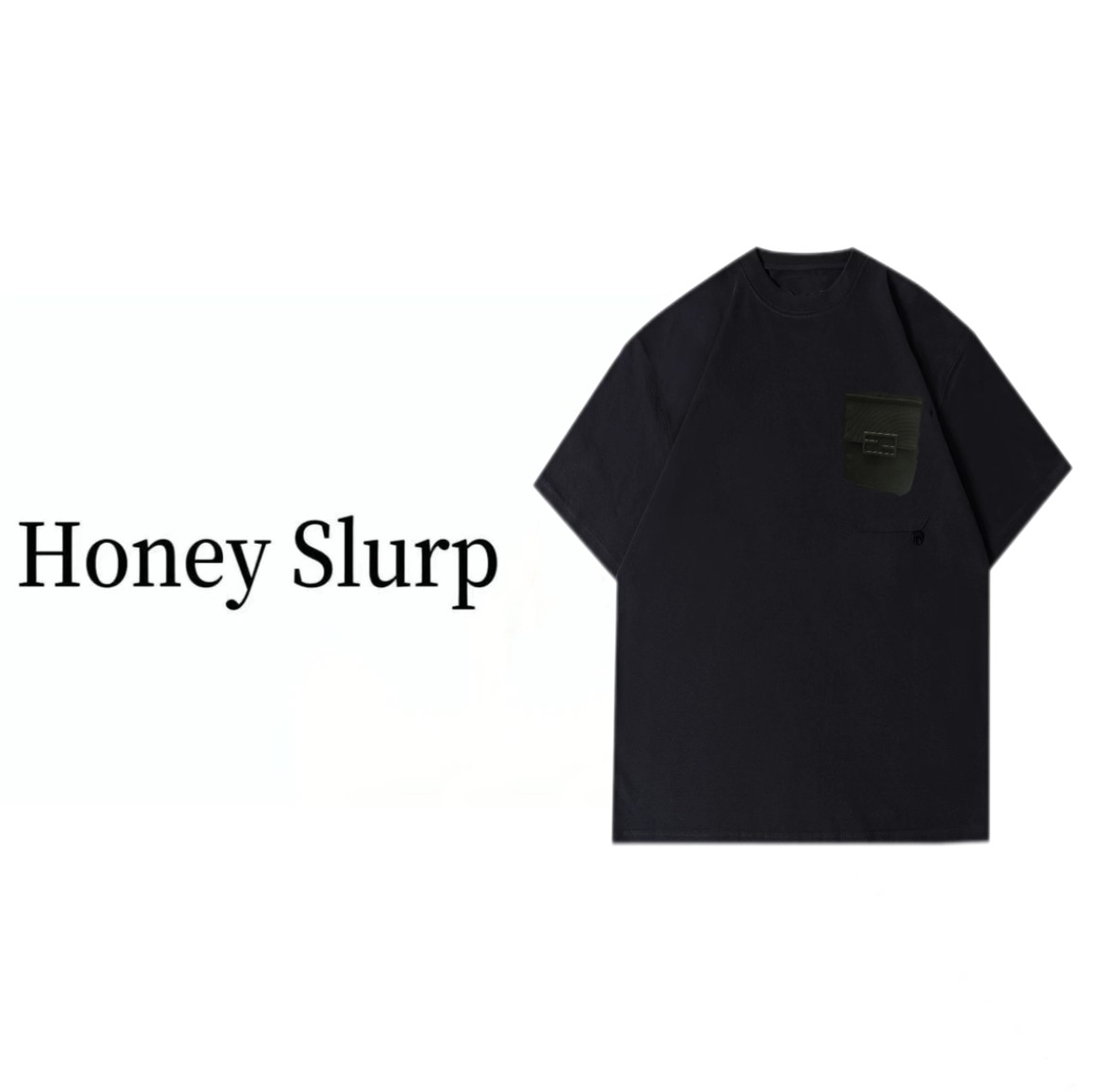 【XZ专享1193】宽松版型胸前贴袋设计短袖T恤