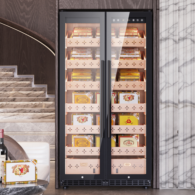 百凯伦双门雪茄柜恒温恒湿进口雪松木内胆层架智能WiFi家用烟柜
