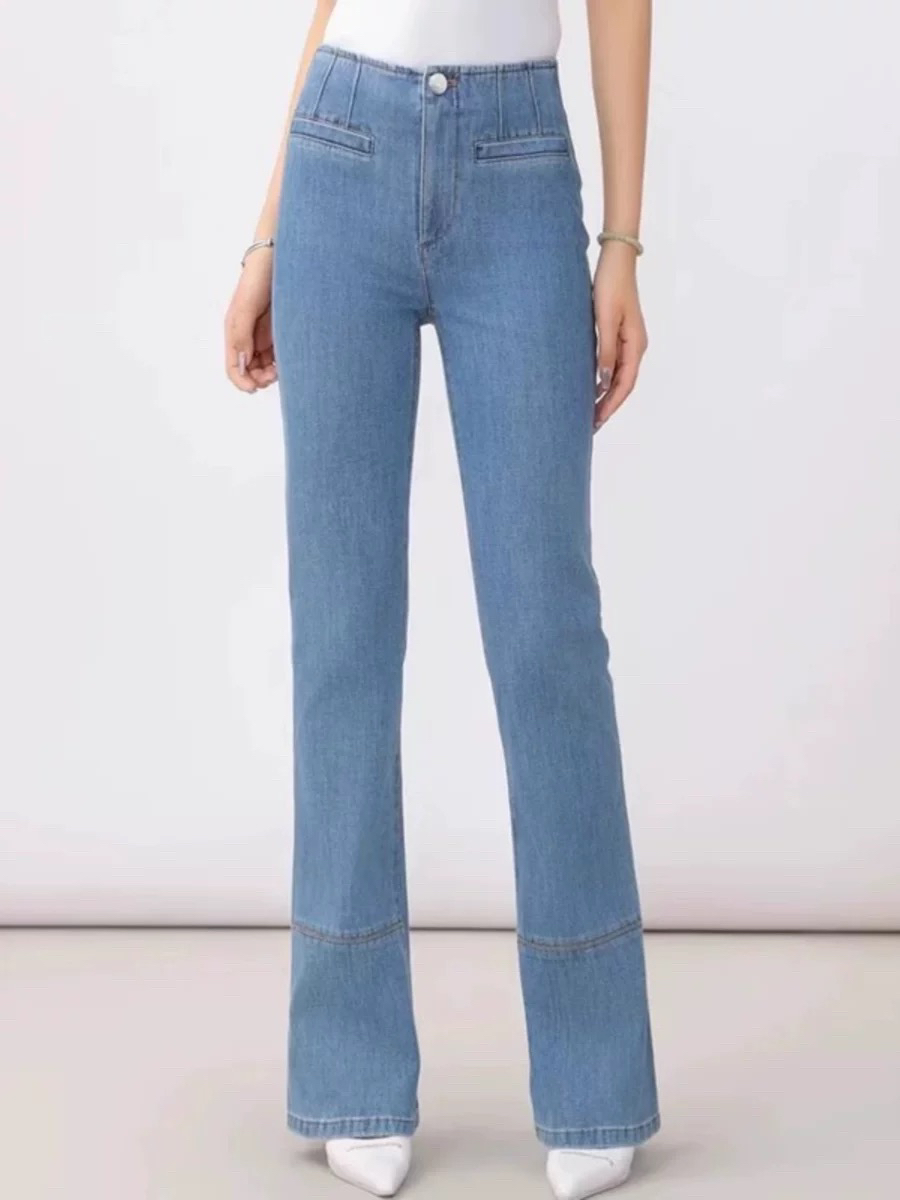 阿玛施商场同款秋冬新品5100544高腰喇叭休闲裤长裤修身显瘦长腿