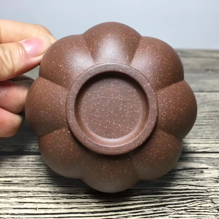 梅花筋纹原矿紫砂杯功夫茶杯宜兴主人品茗单杯大茶碗杯子手工口杯