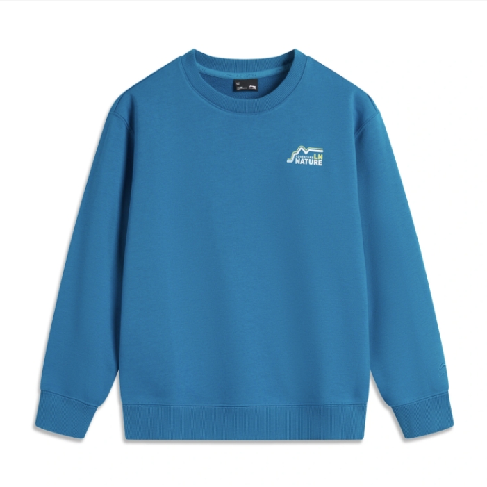 (2024新品)李宁男大童户外系列保暖卫衣套头衫YWDU507-1长袖上衣