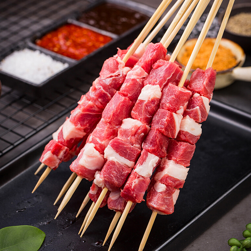 西部罗山滩羊精品羊肉串家庭露营烧烤精选羊肉200克*1袋