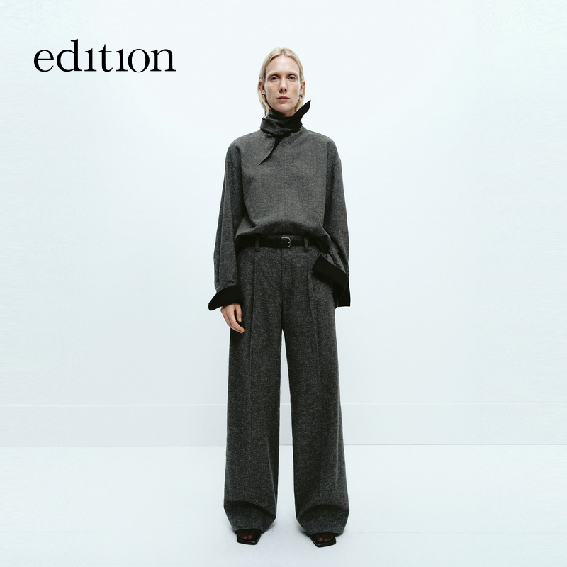 【商场同款】edition冬季款时髦感羊毛直筒西裤#EBD4PAT001