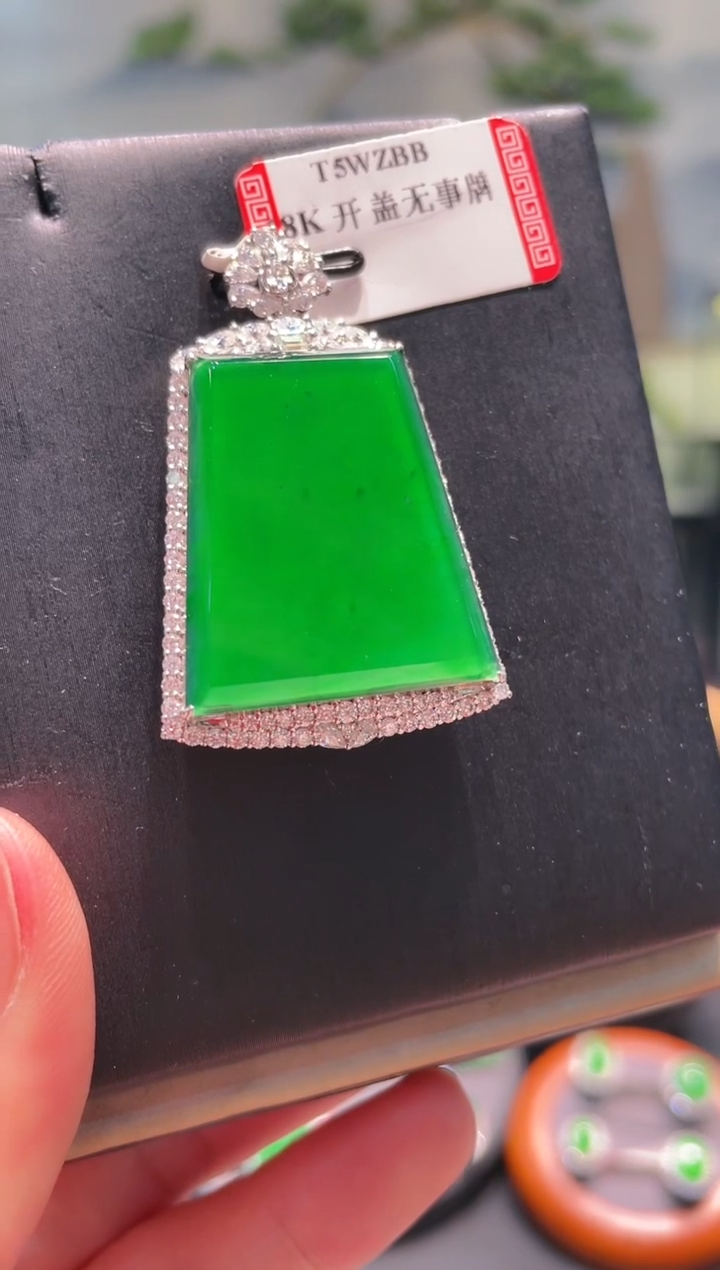 【闪购商品】翡翠颈饰18K金镶嵌A47天然A货翡翠