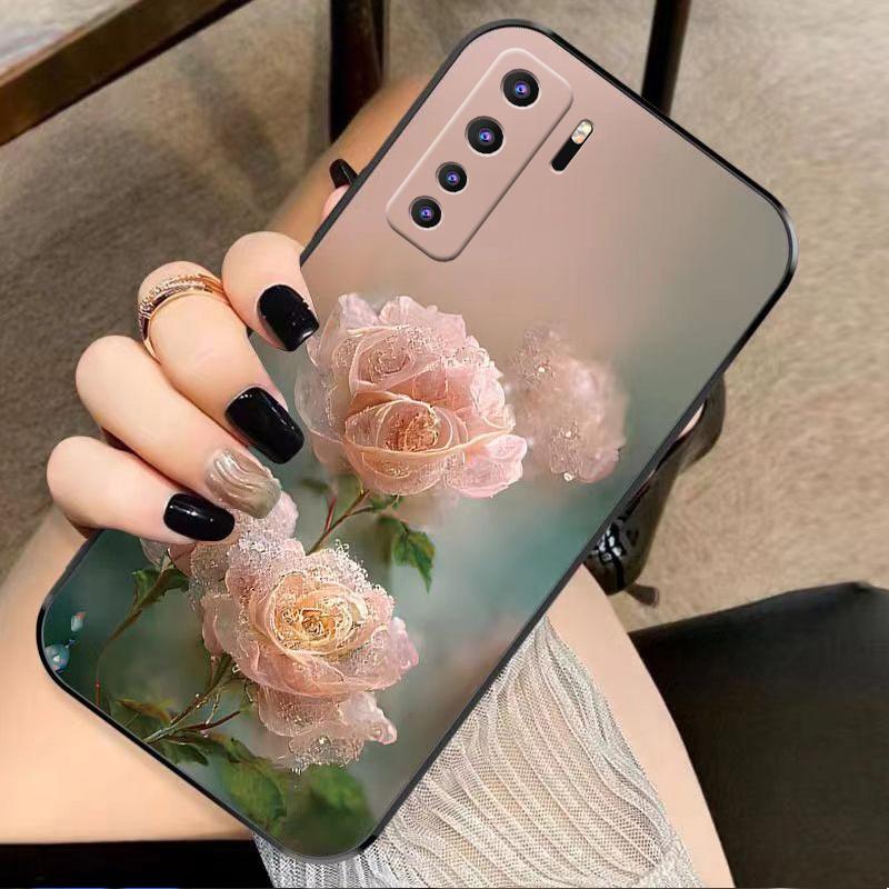 华为nova7se手机壳HUAWEINOVA7SE硅胶幽暗冥花新女款时尚花类图案