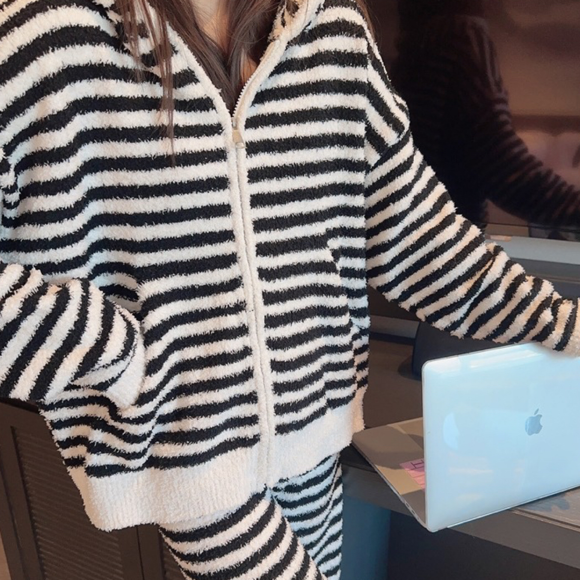 （拉萨发货）半边绒睡衣套装