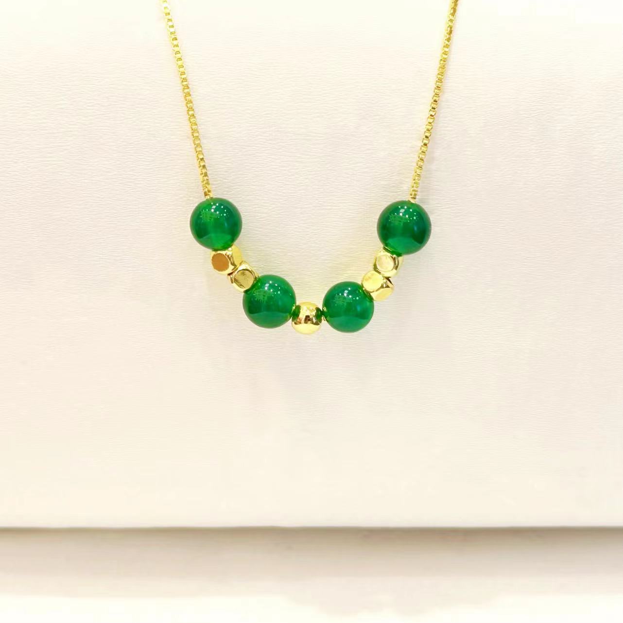 【小米专属】24K足金999金珠天然转运珠玉髓方糖吊坠【HJ25】