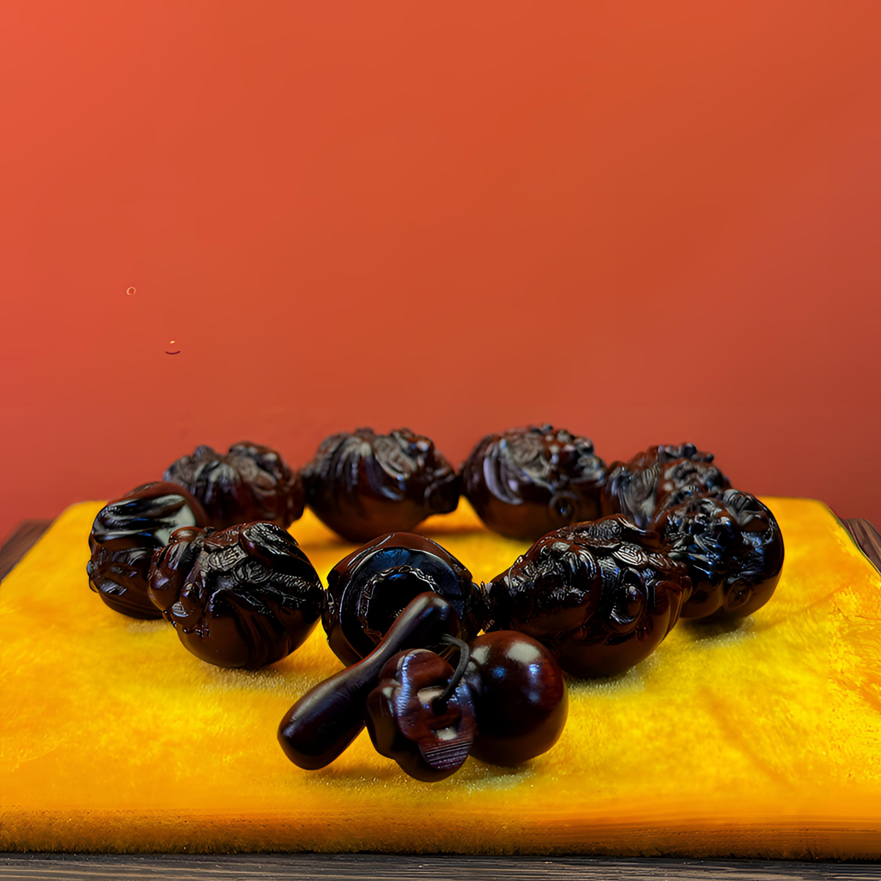 财爷 雕刻手串小叶紫檀