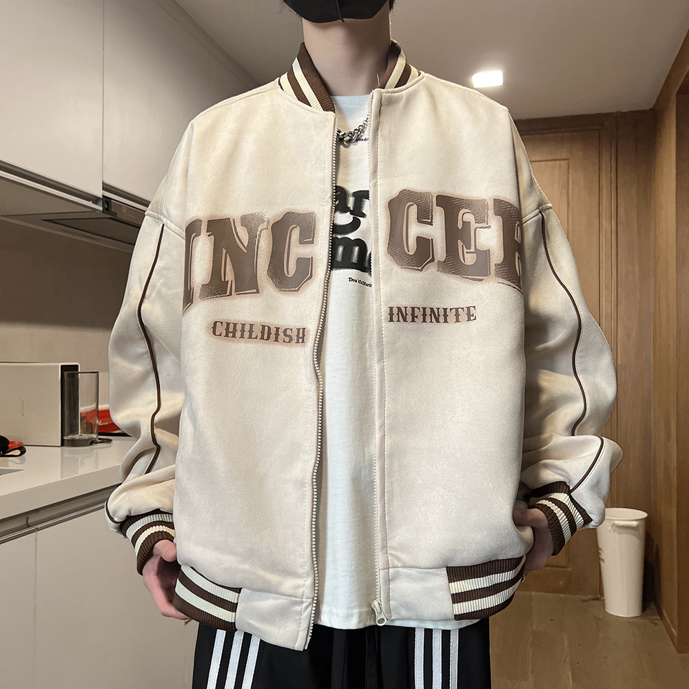 2024冬季新款棒宽松球服男士夹克潮流飞行夹克休闲百搭外套上衣